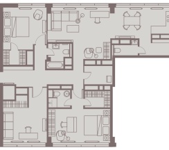 Апартаменты с 3 спальнями The Highest floors в Intermark Residence