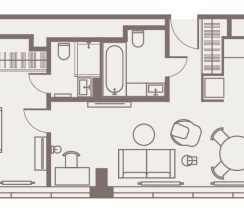 Апартаменты с 2 спальнями в Intermark Residence