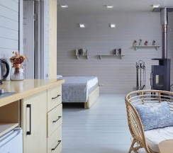 "Орбита", капсула с камином в Гуляй-город