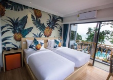 Двухместный номер Deluxe с видом на море 2 отдельные кровати в Lub d Koh Samui Chaweng Beach - Hostel