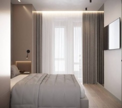 Люкс с 2 комнатами с балконом и с красивым видом из окна в Апартаменты Stylish в элитном ЖК Комфорт Парк