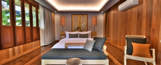 Двухместная вилла Deluxe с видом на бассейн двуспальная кровать в The Nine Thipthara Klongson Resort