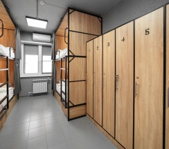 Кровать в общем 8-местном номере (удобства на этаже) в Sleep box