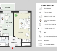 Квартира в Апартаменты на 2й Предпортовый проезд, д.6