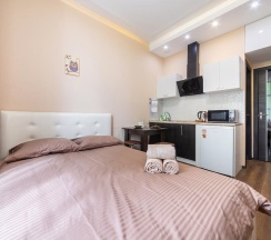 2-местные 1-комнатные апартаменты студия ул. Автозаводская, 23с931к3 с 1 двуспальной кроватью в Апартоника