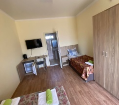 Трехместный номер с двуспальной и односпальной кроватями в Клим