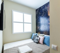 1-комнатные апартаменты эконом с 1 двуспальной кроватью (без окна) в Prim Rooms Apt Apartments (Прим Румс Апт Апартментс)