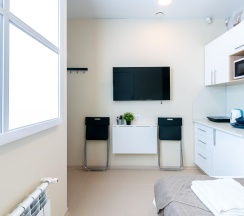 1-комнатные апартаменты эконом с 1 двуспальной кроватью (без окна) в Prim Rooms Apt Apartments (Прим Румс Апт Апартментс)