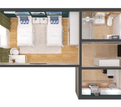 Однокомнатные апартаменты с видом на реку Казанку в Sibgat Apartments