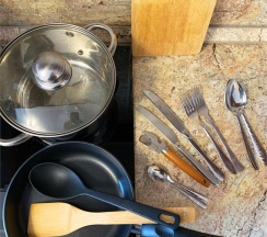 Студия с кухней и двухспальной кроватью в Calypso