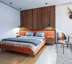 Двухместные апартаменты с балконом и с видом на горы двуспальная кровать в Apart hotel Colibri