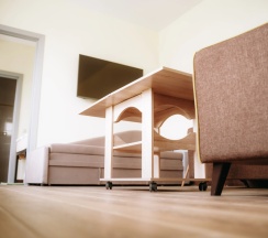 Двухместный коттедж с красивым видом из окна двуспальная кровать в Банный остров