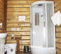 Двуместный номер в деревянном коттедже с cауной в Колыба