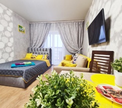 1-комнатные апартаменты студия с 1 двуспальной кроватью в Апартаменты Новосибирска