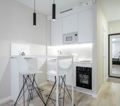 Двухместная студия Deluxe с балконом двуспальная кровать в Апартаменты Новая в Престижном ЖК Минск-Мир