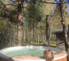A-Frame № 1 (оснащение дома, стоимость купели и бани см. Подробнее) в Les holidays