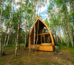 Панорамный эко-дом с горячей купелью в Дух природы