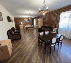 Номер-студия на берегу реки с балконом и с видом на горы в Энергетик