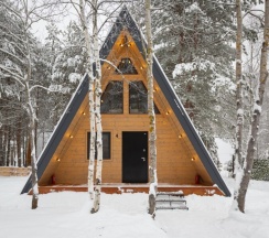 №4 A-Frame 60m2 с купелью (оснащение дома, стоимость купели и бани см. Подробнее) в Les holidays