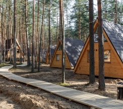 А-фрейм с террасой и купелью (dogs friendly) в Orsha River Club