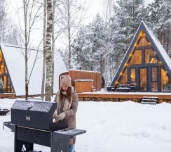 №1 A-Frame 60m2 с купелью (оснащение дома, стоимость купели и бани см. Подробнее) в Les holidays