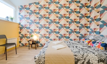 Двухместный номер Уютный Мансарда двуспальная кровать в Мой Питер