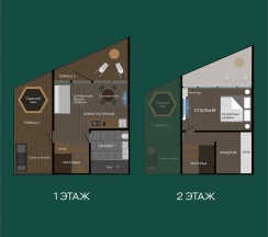 Дом «DOUBLE» с банным чаном на террасе в Luxe House