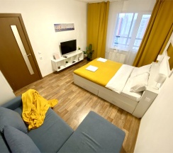 "Baltic Sunset" Однокомнатная квартира с видом на Финский залив (Метро Ленинский проспект/Автово, 10 минут на транспорте) в Rauktis apartments