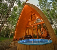 Панорамный эко-дом с горячей купелью в Дух природы