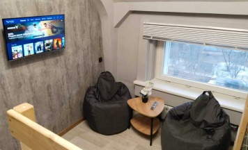 Четырехместный номер "Эконом" Двухъярусные кровати (вид на реку) в Енисей