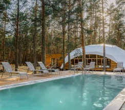 А-фрейм с террасой и купелью (dogs friendly) в Orsha River Club