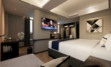 Двухместный номер Executive с видом на город двуспальная кровать в Fieris Hotel Rawamangun