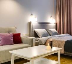 Апартаменты студия с 1 двуспальной кроватью в Smart Host (Смарт Хост) на набережной Шелепихинская 34 корп. 1