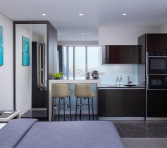 Studio Apartment с панорамной ванной в Diamond Apartments