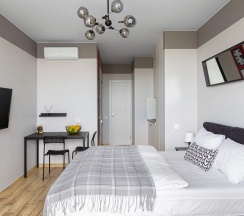 Апартаменты с видом на город двуспальная кровать в Апартаменты MIXY Nordy Homes