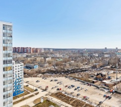 Двухместные апартаменты c 1 комнатой с балконом (двуспальная кровать) в Апартаменты Современная студия в ЖК Арсенал на 16 этаже