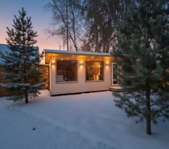 Tiny Панорама 40м² - дом повышенного комфорта: заезд с 16:30, выезд до 13:30 в Aframe Happy