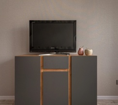 Двухместные апартаменты с балконом и с видом на город (двуспальная кровать) в Квартира 1-к у залива в новом доме по Водопроводной 12 от RentAp