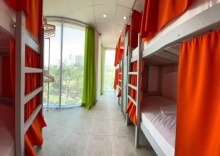 504 Женский шести местный с двух ярусными кроватями верхнее в Sunny Sochi Hostel