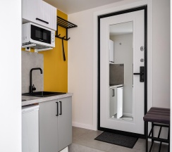 Апартаменты студия с 1 двуспальной кроватью в Apartments Private (Апартментс Прайвит) на шоссе Волоколамское