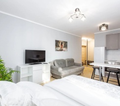 Двухместная студия с балконом двуспальная кровать в Апартаменты Студия Ladgorna на Грушевской 21