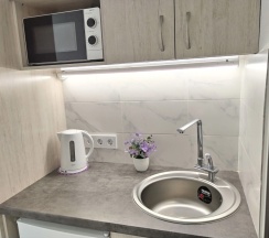 Двухместные апартаменты Standard (двуспальная кровать) в Апартаменты Уютная студия возле ЖД вокзала