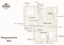 2-комнатные апартаменты стандарт #5 в Губернский