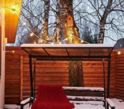 Tiny Панорама 40м² - дом повышенного комфорта: заезд с 16:30, выезд до 13:30 в Aframe Happy