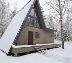 №8 A-Frame 100m2 с купелью и баней(оснащение дома, стоимость купели и бани см. Подробнее) в Les holidays