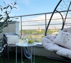 Видовая квартира на мансарде с террасой. Дом комфорт-класса "Royalpie". Царское село. НИИ Турнера, ЭКСПОФОРУМ. в Rauktis apartments