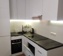 Двухместная студия двуспальная кровать в Апартаменты Румер в современном жилом комплексе у ТЦ Дана Молл