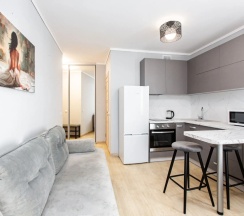 Двухместная студия с балконом двуспальная кровать в Апартаменты Студия Ladgorna на Грушевской 21