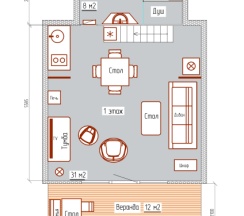 Домик двухуровневый с сауной и дровяным камином в Алино