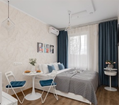 Blue - 2х местные апартаменты-студия у Ботанического сада (4 этаж) в Smart Lofts Moscow